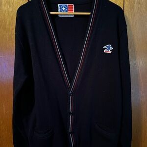Vintage 1970s USPS San Francisco Knitting Mills Knit Navy Cardigan Large